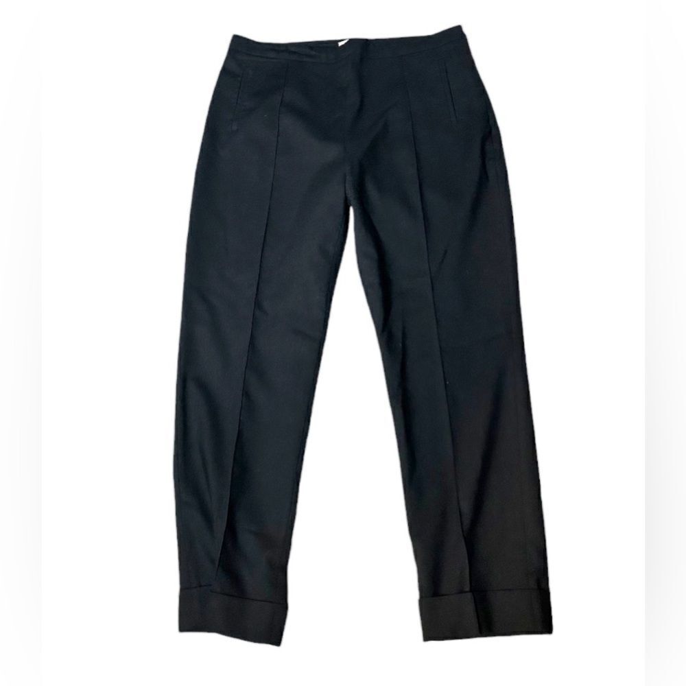 Armand Ventilo Black 100% Wool Lined High Rise Cuffed Pants Size 10